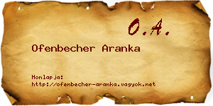 Ofenbecher Aranka névjegykártya